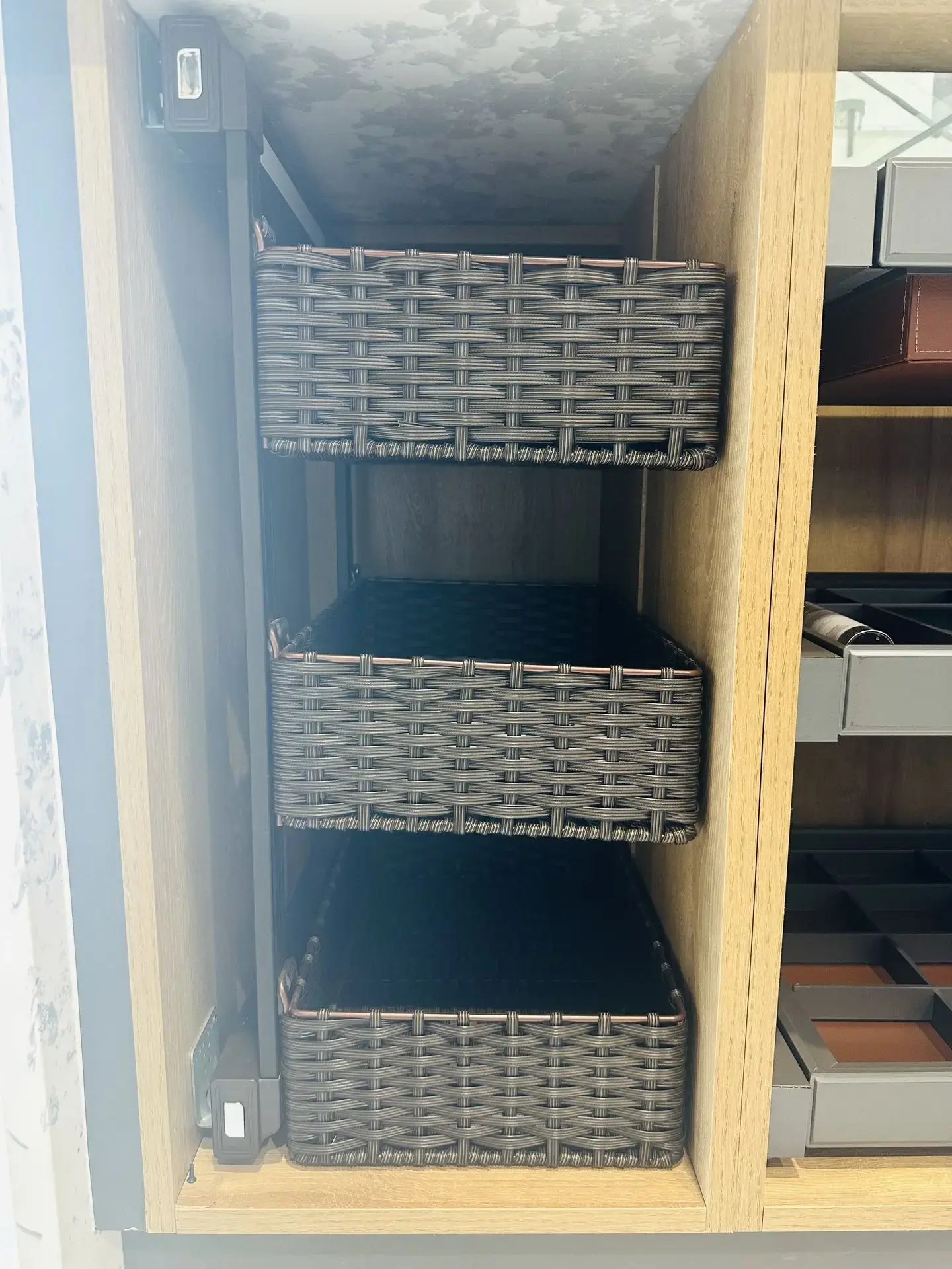 RYIV Pull-Out 3 Tier Rattan Basket | Milano Hardware and Interiors