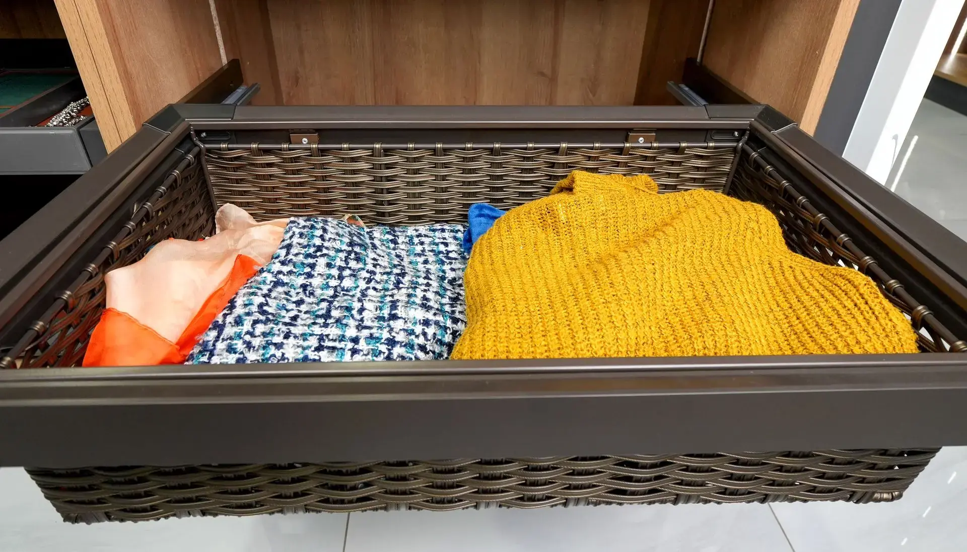 PRAGUE Pull-Out Rattan Basket-Milano Hardware and Interiors