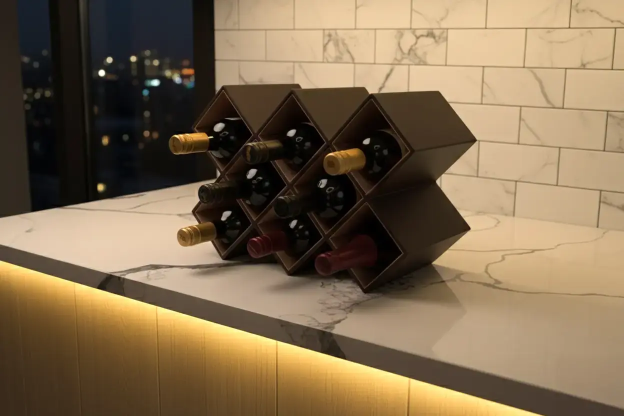BAKU Wine Bottle Stand-Milano Hardware and Interior