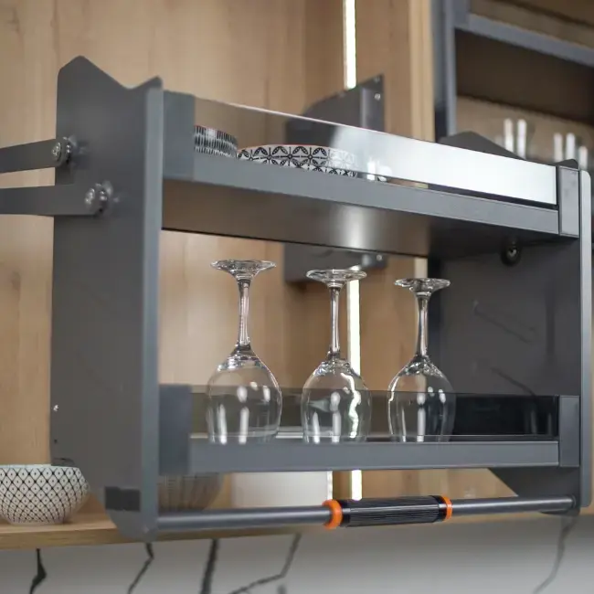 LISBON Pull Down Cabinet Organizer-Milano Hardware and Interiors