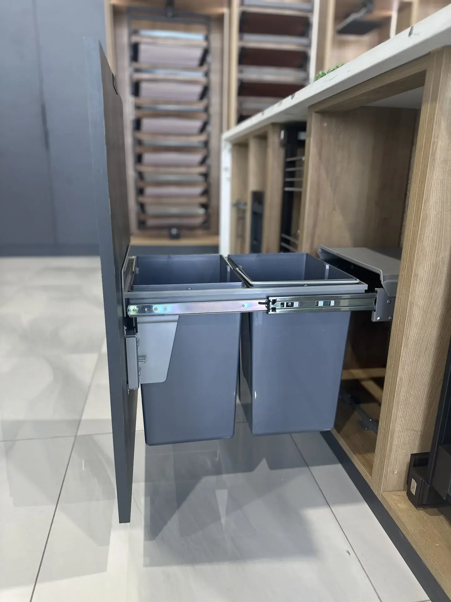 PISA Pull-Out Double Waste Bins-Milano Hardware and Interiors