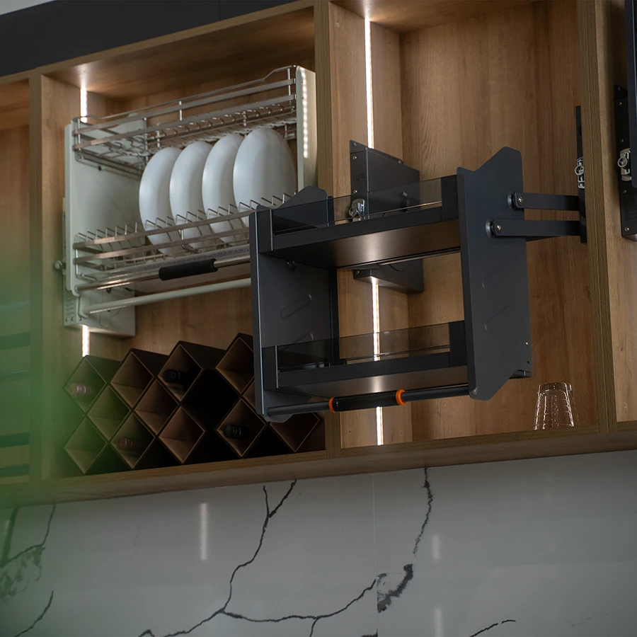 LISBON Pull Down Cabinet Organizer-Milano Hardware and Interiors
