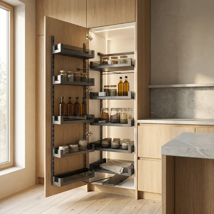 DELHI Pantry Cabinet 6 Tier Unit-Milano Hardware and Interiors