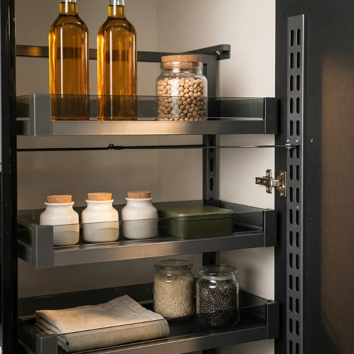 DELHI Pantry Cabinet 6 Tier Unit-Milano Hardware and Interiors