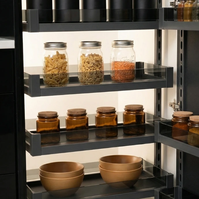 DELHI Pantry Cabinet 6 Tier Unit-Milano Hardware and Interiors