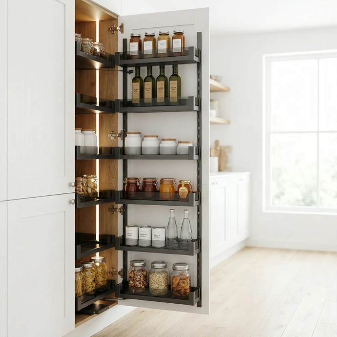 DELHI Pantry Cabinet 6 Tier Unit-Milano Hardware and Interiors