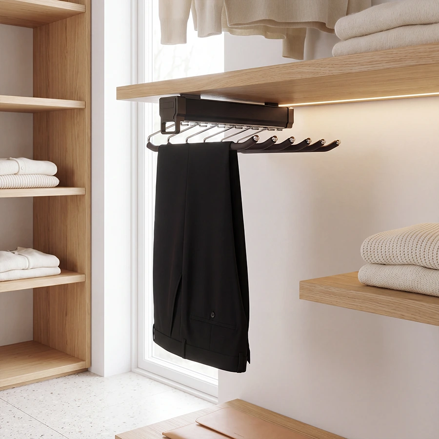 LAGAS Pull-Out Trouser Rack-Milano Hardware and Interiors
