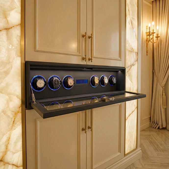 NAPELS 6Pc Lockable Watch Winder-Milano Hardware and Ineriors