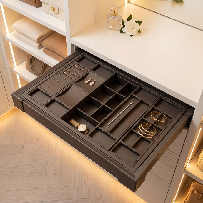 DUBAI Pull-Out Jewelry Organizer With Hidden Tray-Milano Hardware and Interiors