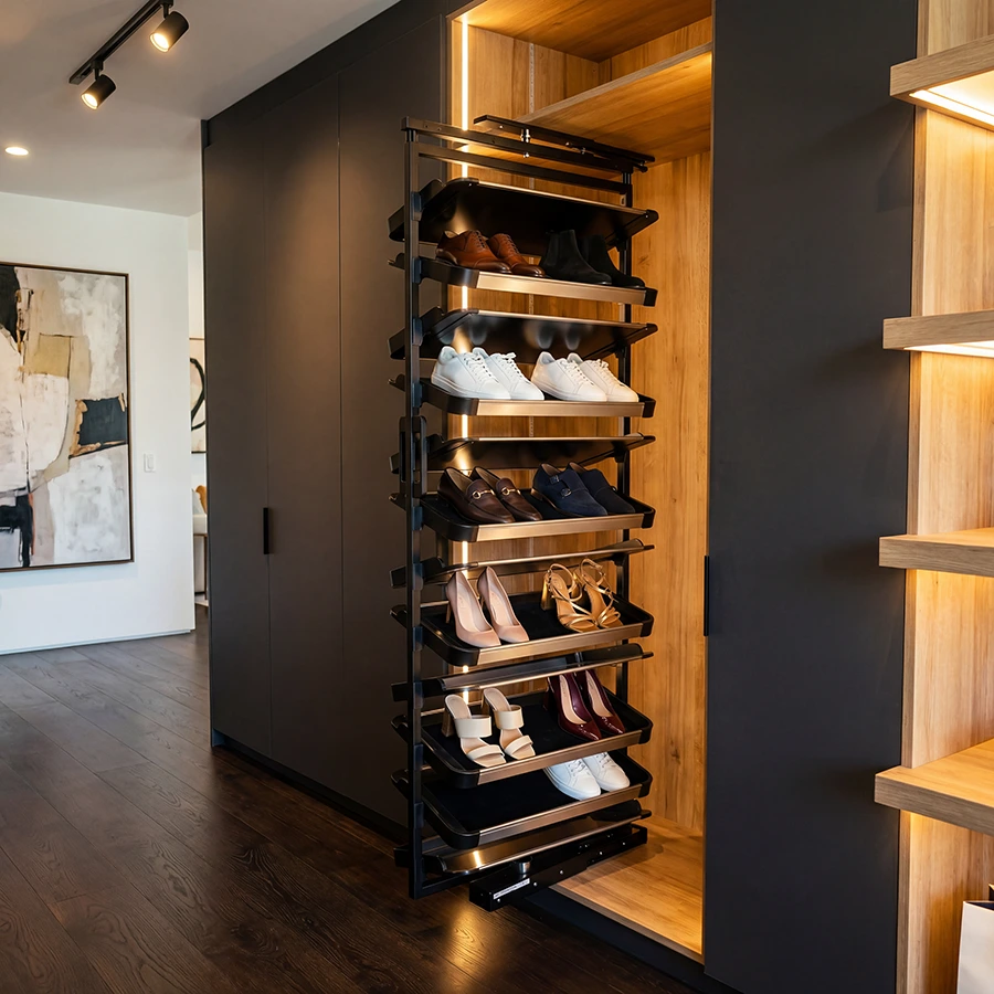 CAIRO 12 Tier 360 Rotary Shoe Rack | Milano Interiors and Hardware