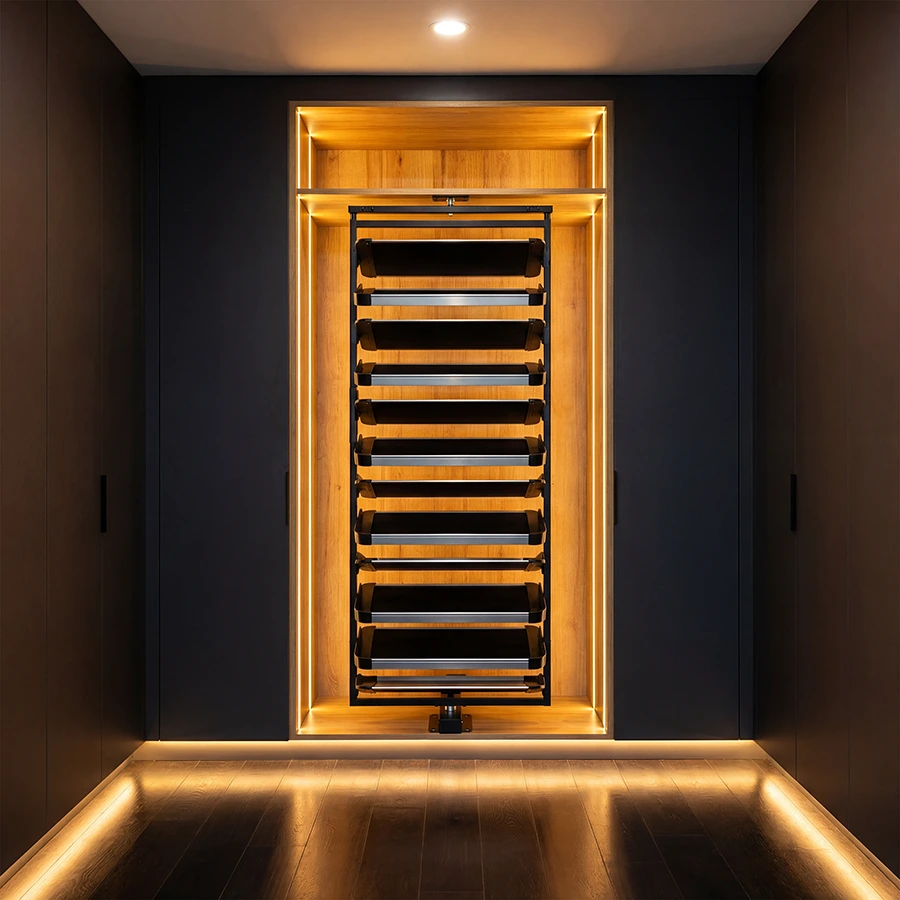 CAIRO 12 Tier 360 Rotary Shoe Rack | Milano Interiors and Hardware