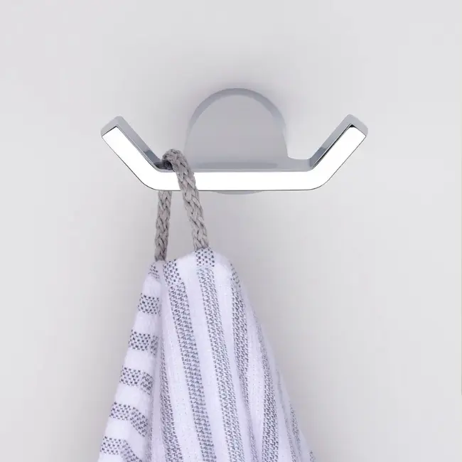 Taymor Slip Stream Double Robe Hook-Pol Chrome
