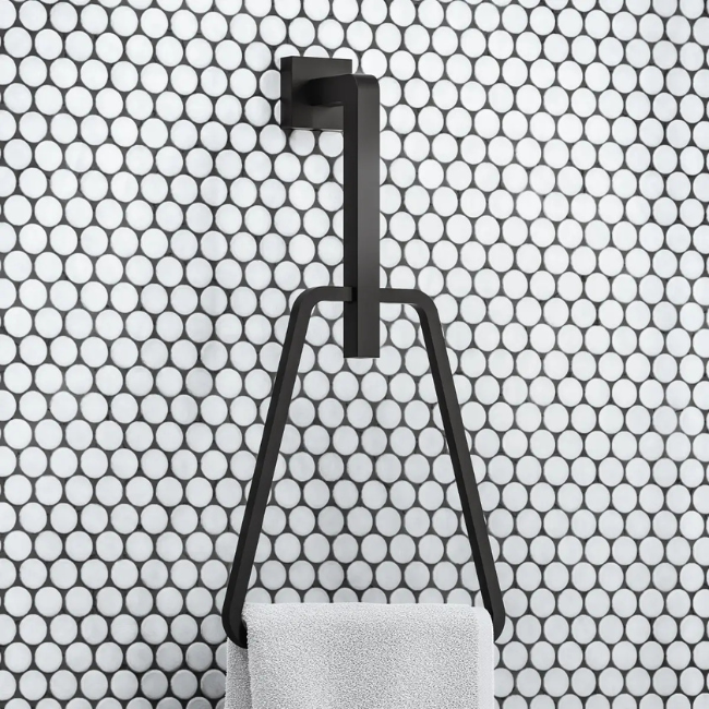 Taymor Suite & Simple Towel Ring-Matte Black