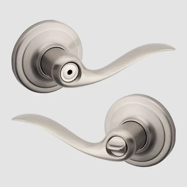 Weiser Toluca Round Lever-Privacy Satin Nickel
