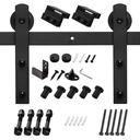 Stazz Barn Door Track & Hardware Front Mount-Matte Black
