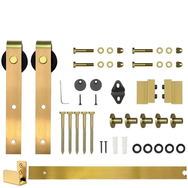 Stazz Barn Door Track & Hardware Front Mount-Gold