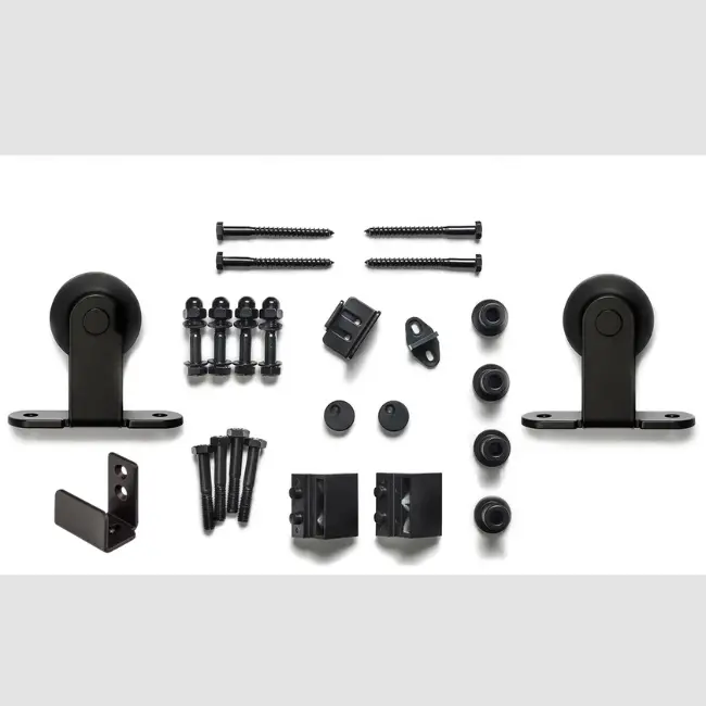 Stazz Barn Door Track & Hardware Top Mount-Matte Black
