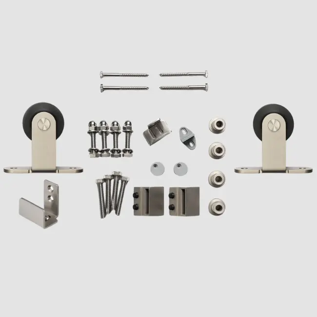 Stazz Barn Door Track & Hardware Top Mount-Satin Nickel