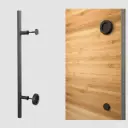 Stazz Barn Door Handle with Knob-Matte Black
