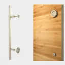 Stazz Barn Door Handle with Knob-Satin Nickel
