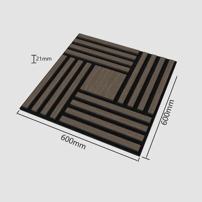 Stazz Acoustic Wood Wall Panel 2x2 FT-Black Walnut
