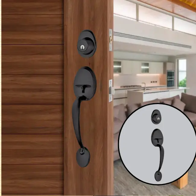 Taymor Madera Handleset (Matte Black C-19, Capri Knob Interior Trim).webp