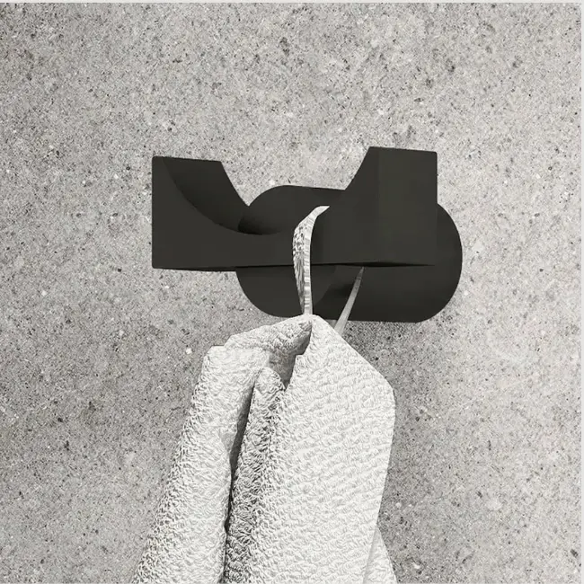 Taymor Arc Deco Double Robe Hook-Matte Black