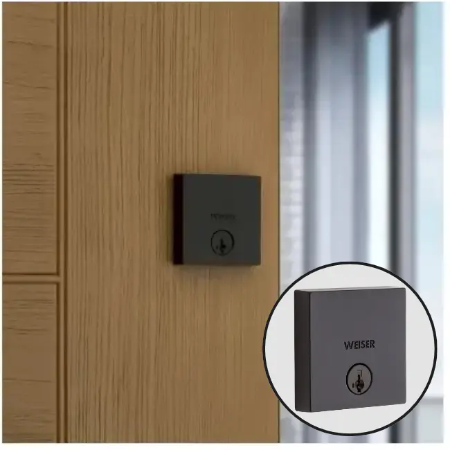 Weiser Downtown Square Deadbolt (Matte Black C-19).webp
