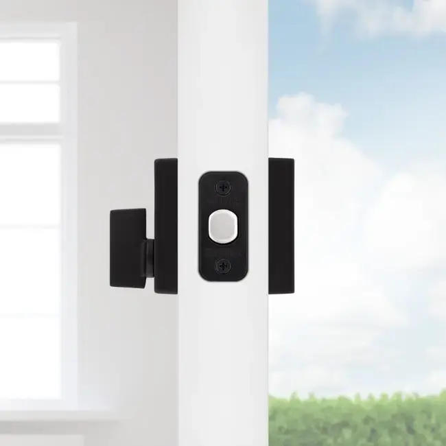 Weiser Downtown Square Deadbolt-Matte Black Side View.webp