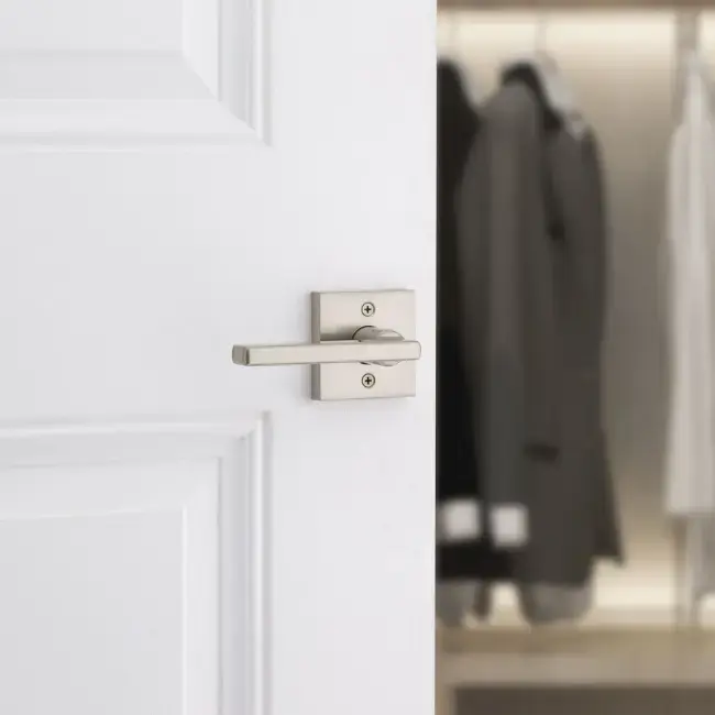 Weiser Halifax Square Lever-Dummy Satin Nickel.webp