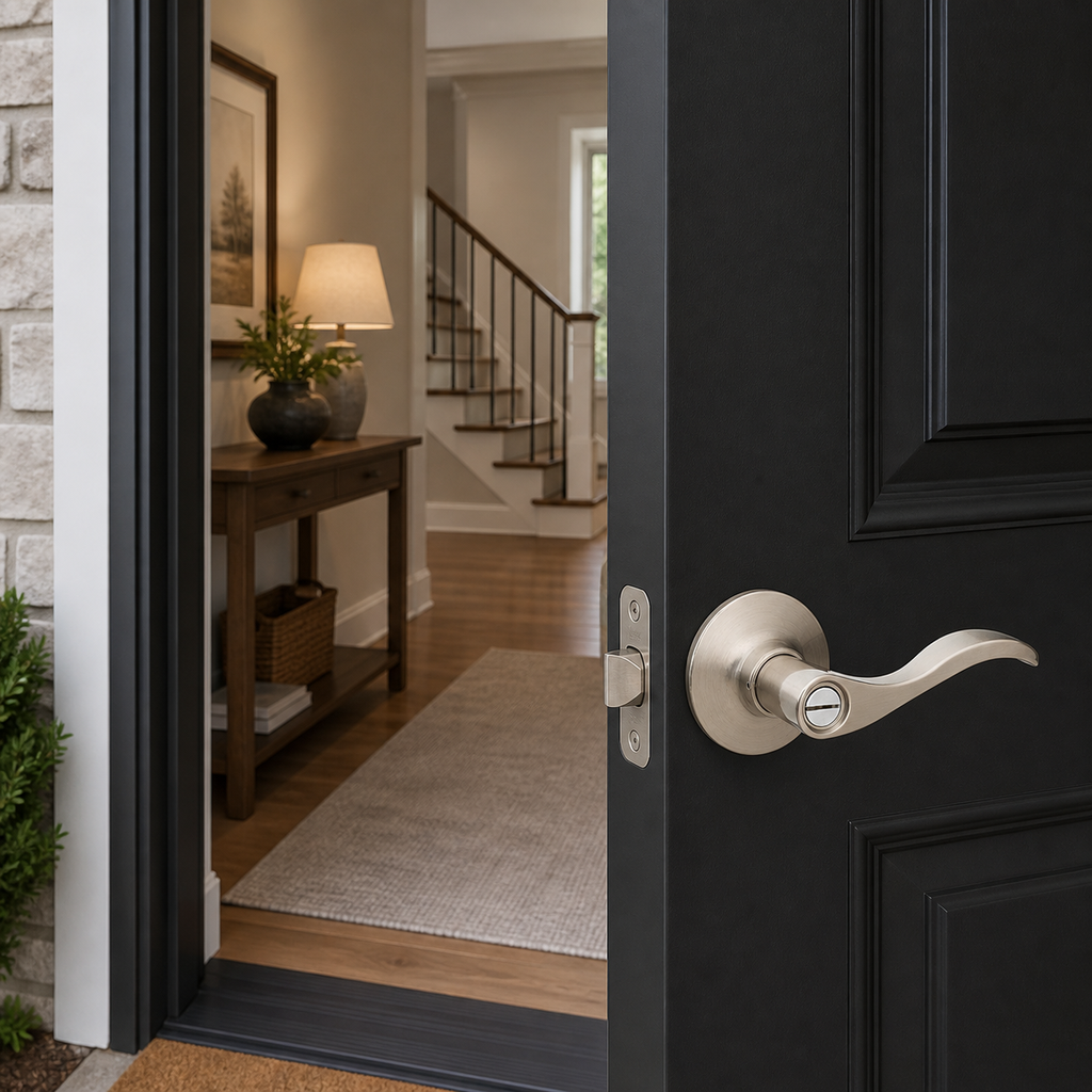 Taymor Orlean Lever-Privacy Satin Nickel.webp