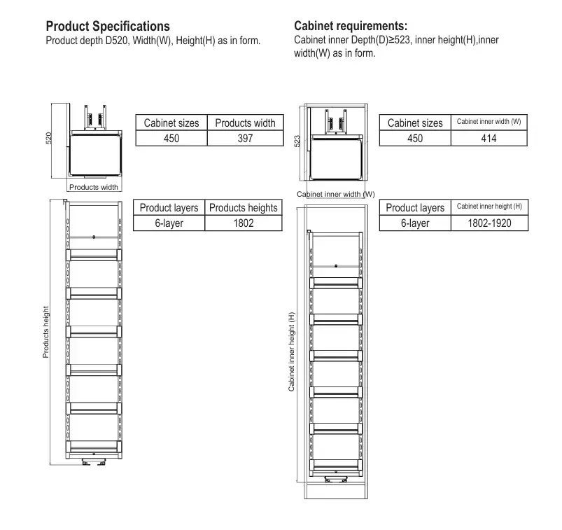 DELHI Pantry Cabinet 6 Tier Unit-Product Specifications.webp