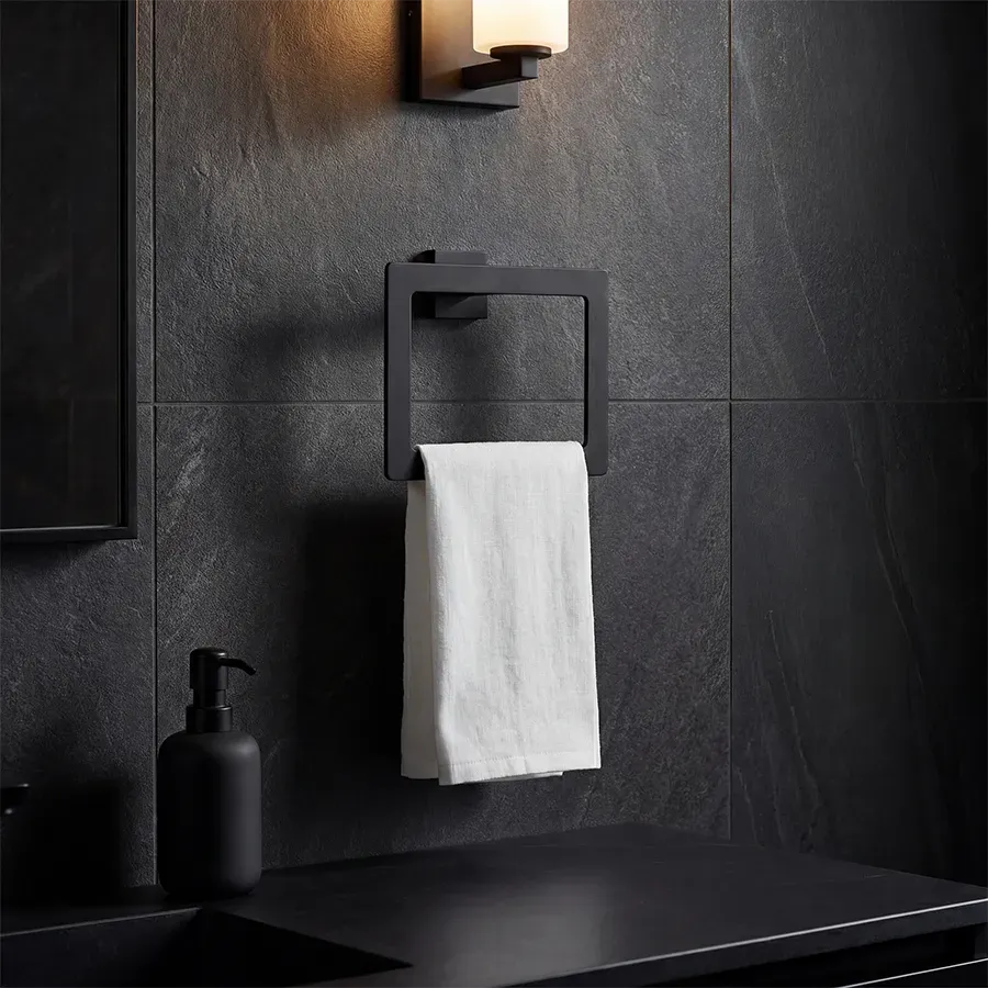Omega Black Hand Towel Holder  _2.webp