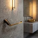 Florence Hand Towel Holder - Matte Black - Gold _2.webp