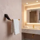 Florence Hand Towel Holder - Matte Black - Gold _3.webp
