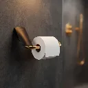 Florence - Toilet Paper Holder - Matte Black and Gold _4.webp