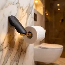Florence - Toilet Paper Holder - Matte Black and Gold _2.webp