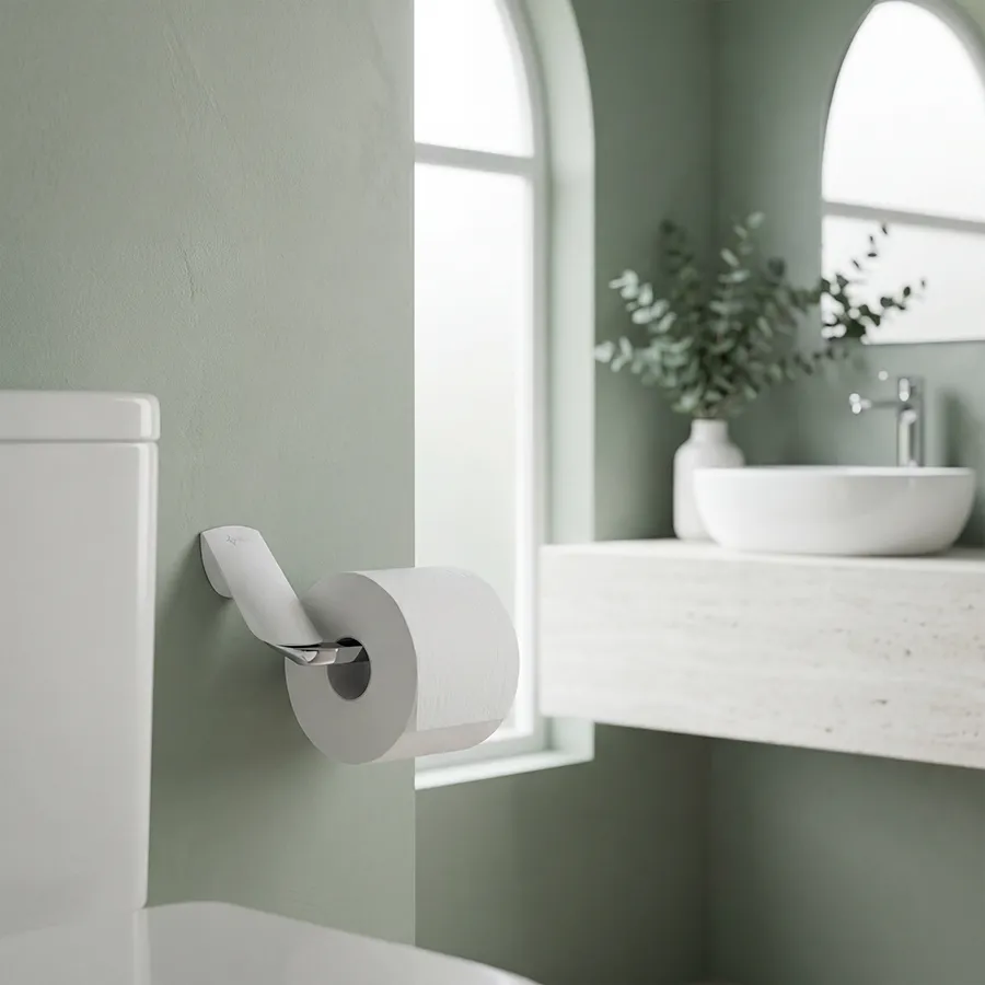 Florence - Toilet Paper Holder - White Chrome _2.webp