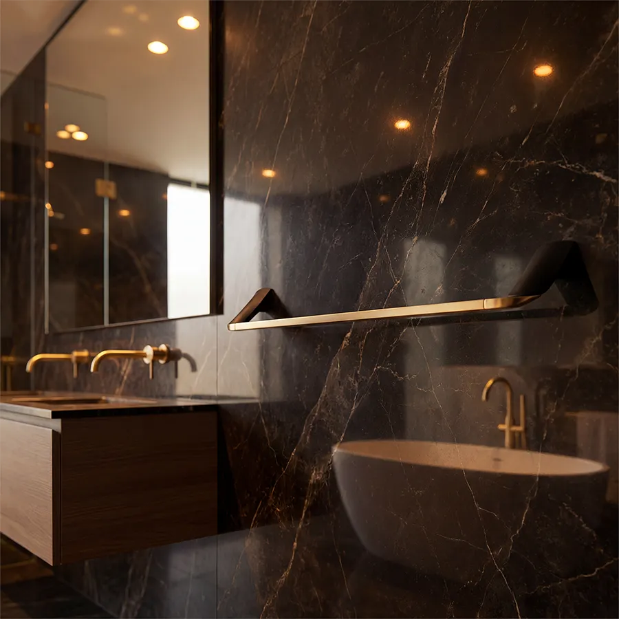 Florence Towel Bar - Matte Black Matte Gold _2.webp