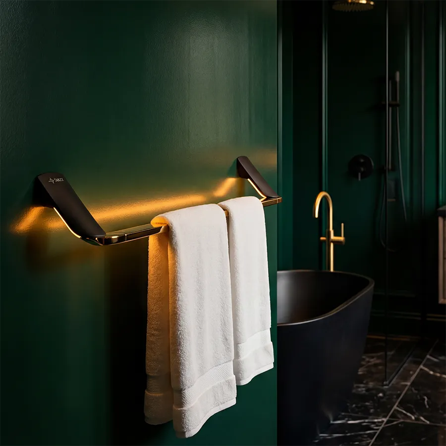 Florence Towel Bar - Matte Black Gold _3.webp