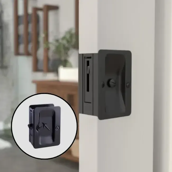 Taymor Rectangular Sliding Door Lock (Matte Black C-19, Privacy).webp