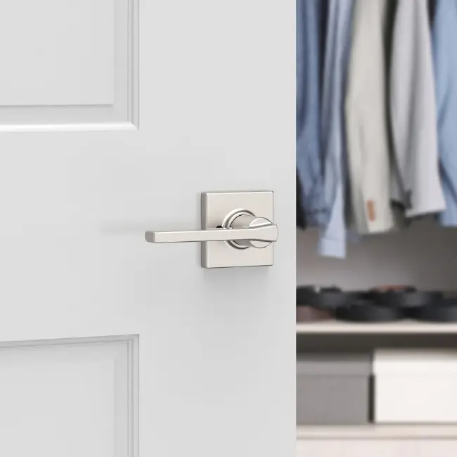 Weiser Casey Square Lever-Dummy Satin Nickel