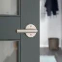 Weiser Milan Round Lever-Dummy Satin Nickel