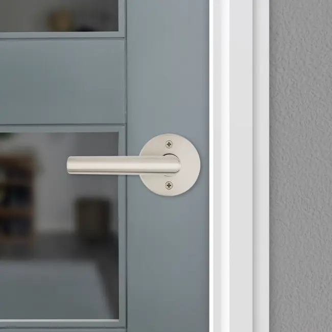 Weiser Milan Round Lever-Dummy Satin Nickel