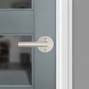 Weiser Milan Round Lever-Dummy Satin Nickel