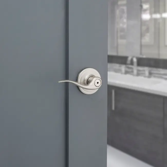 Weiser Toluca Round Lever-Privacy Satin Nickel