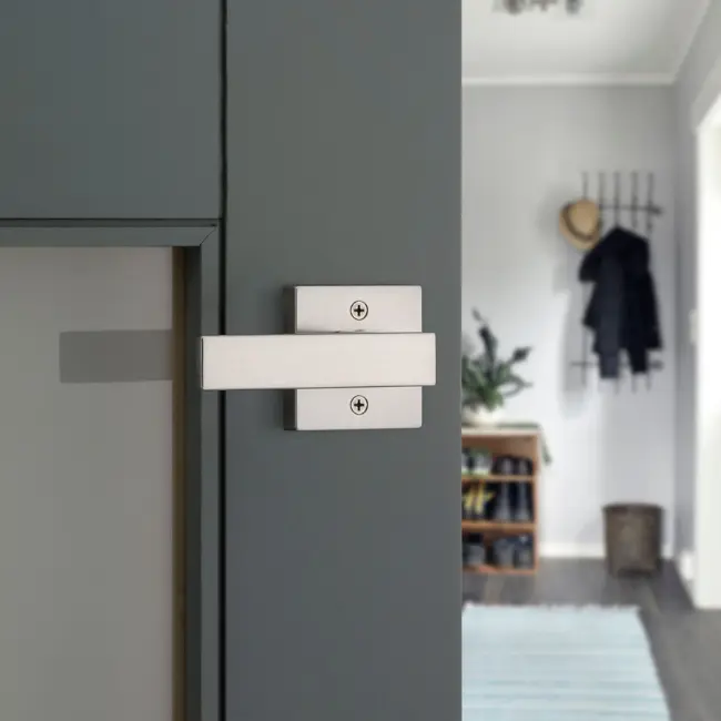 Weiser Singapore Square Lever-Dummy Satin Nickel