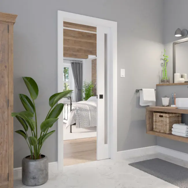 Onward Pocket Door Pull Square 17S-Privacy Matte Black