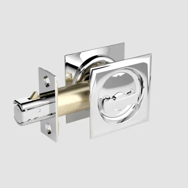 Onward Pocket Door Pull Square 17S-Privacy Pol Chrome