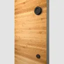 Flat Bar Door Handle with Round Disc Pull-Matte Black